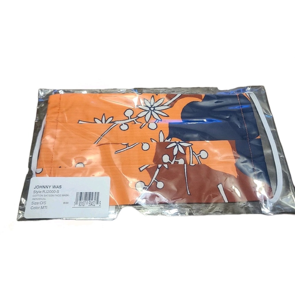 JOHNNY WAS Face Mask Cotton Sateen Multicolor Floral Print